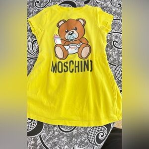 Moschino Kids Bright Yellow Bear Graphic Tee